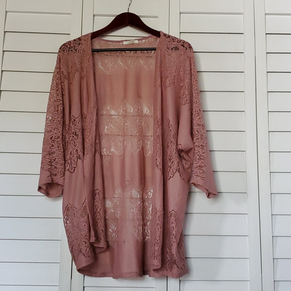 Ladies Pink Lace Jacket